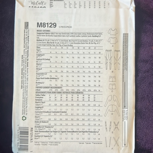 McCalls Costume Sewing Pattern - Picture 2 of 4